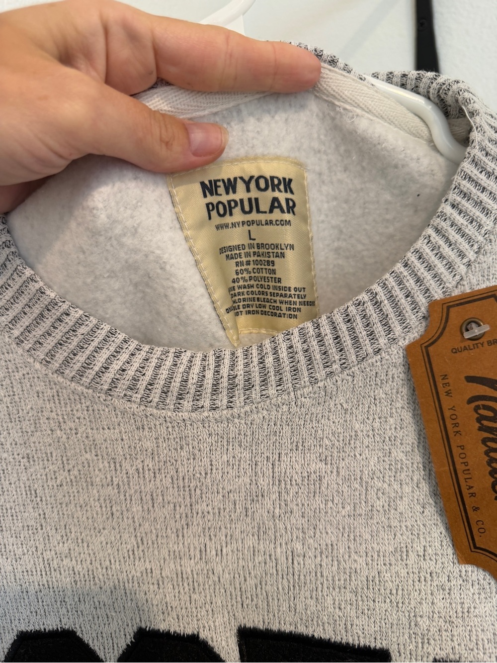 Boston Crewneck Sweater - Light Gray - Picture 3 of 4